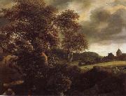 Jacob van Ruisdael Hilly Landscape with a great oak and a Grainfield china oil painting artist